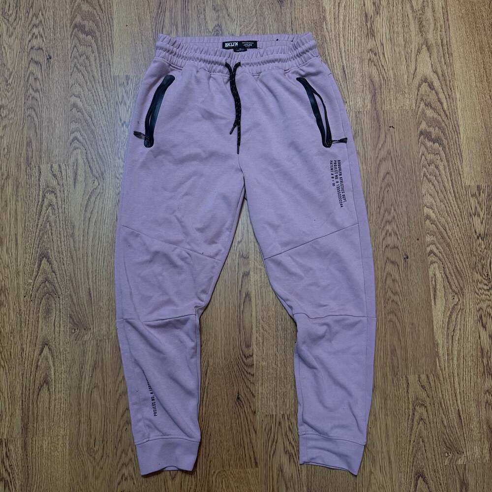 Brooklyn Athletics Intertech Jogger Sweatpants in Mauve with Zipper Pockets